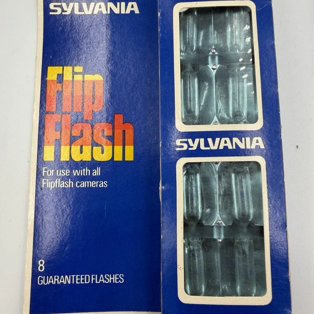 Vintage Sylvania Flip Flash Blue Dot Flashbulbs 2 Packs NOS USA Made‎
